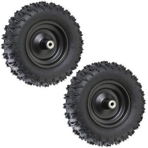 jcmoto pair 4.10-6 go kart atv tubeless tire with rim and 6001zz bearings | front tires rims for scooter quad bikes 4 wheelers