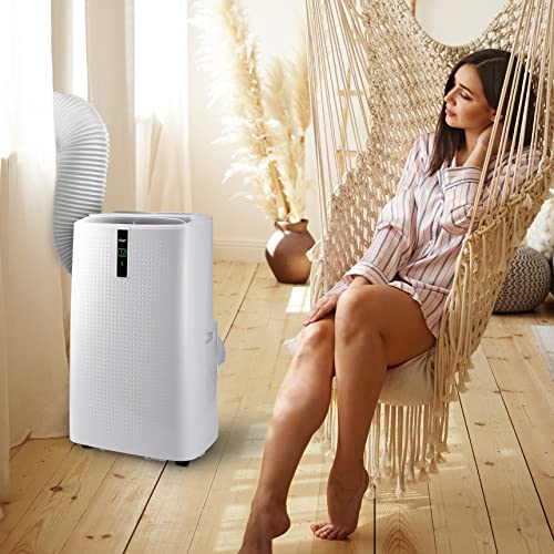 Rosewill Portable Air Conditioner 12,000 BTU, 4-in-1: AC, Fan, Dehumidifier & Heater, Remote Control, Self-Evaporation, Up to 300 Sq.Ft., White - (RHPA-18003)