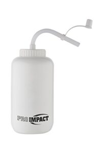 pro impact boxing water bottle - squeezable plastic w/long straw - ideal for gym yoga sports boxing lacrosse football hockey cycling & outdoor (35.5 oz.) (white)