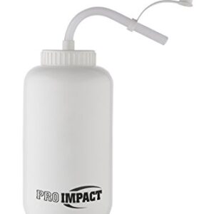 Pro Impact Boxing Water Bottle - Squeezable Plastic w/Long Straw - Ideal for Gym Yoga Sports Boxing Lacrosse Football Hockey Cycling & Outdoor (35.5 Oz.) (White)