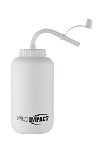 Pro Impact Boxing Water Bottle - Squeezable Plastic w/Long Straw - Ideal for Gym Yoga Sports Boxing Lacrosse Football Hockey Cycling & Outdoor (35.5 Oz.) (White)