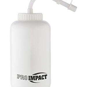 Pro Impact Boxing Water Bottle - Squeezable Plastic w/Long Straw - Ideal for Gym Yoga Sports Boxing Lacrosse Football Hockey Cycling & Outdoor (35.5 Oz.) (White)