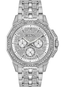 bulova men's crystals octava stainless steel 6-hand multi-function quartz watch style: 96c134