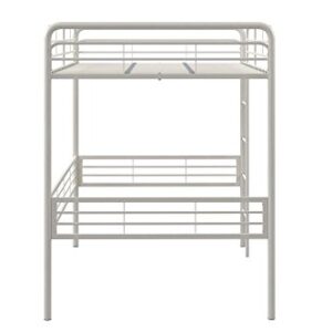 DHP Full Metal Loft Bed with Ladder Space-Saving Design, White