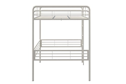 DHP Full Metal Loft Bed with Ladder Space-Saving Design, White