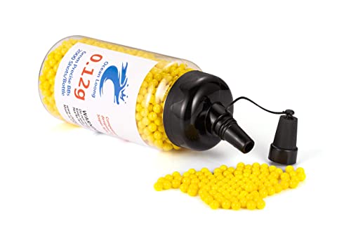 Ocean Loong Airsoft BBS 0.12g 6mm 2000 Rounds with an resealable Plastic Bottle& an Easy-Pour spout,Yellow Airsoft pellets