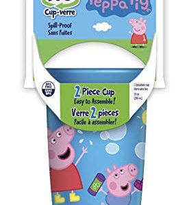 Playtex Sipsters Stage 2 360 Degree Peppa Pig Spill-Proof, Leak-Proof, Break-Proof Spoutless Cup for Girls, 10 Ounce - 2 Piece Cup with lid