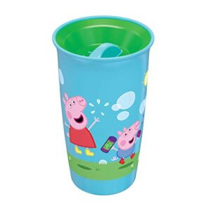 Playtex Sipsters Stage 2 360 Degree Peppa Pig Spill-Proof, Leak-Proof, Break-Proof Spoutless Cup for Girls, 10 Ounce - 2 Piece Cup with lid