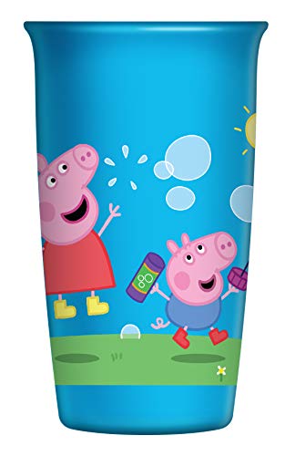 Playtex Sipsters Stage 2 360 Degree Peppa Pig Spill-Proof, Leak-Proof, Break-Proof Spoutless Cup for Girls, 10 Ounce - 2 Piece Cup with lid