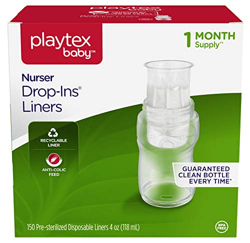 Playtex Baby Nurser Pre-Sterilized Disposable Bottle Liners, Closer to Breastfeeding, 4 oz, 150 Count (Pack of 1)