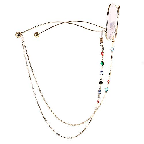 LANG XUAN Pearl Eyeglass Chains Glasses Reading Eyeglasses Holder Strap Cords Lanyards - Eyewear Retainer for Women (Gold 2)