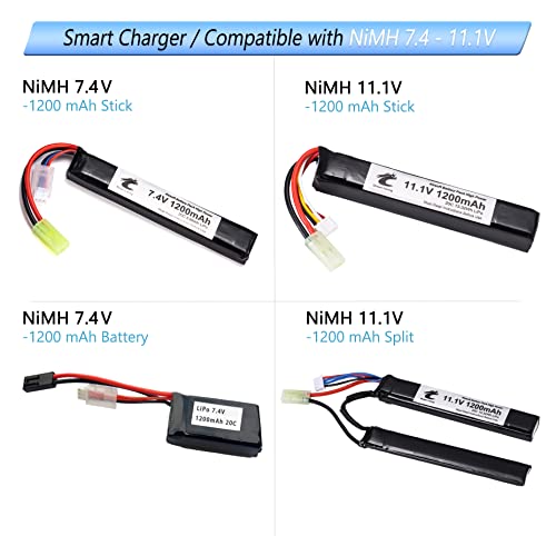 OL-3 Airsoft Lipo Charger, 2 -3 Cells 20W Li-Po Charger for Airsoft & RC Car 7.4V / 11.1V Battery Packs with 1.6A Output, 2S to 3S XH Connector
