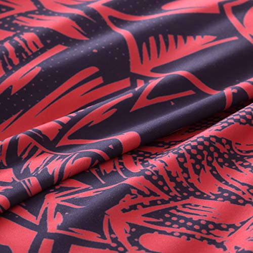 YSJ 3 PCS Skull Twin Full Queen King Duvet Cover Set with Zipper Closure,Ties-Black Red Skull Pattern Printed-King Size Bedding Set Comforter Protector Pillowcases (Queen)