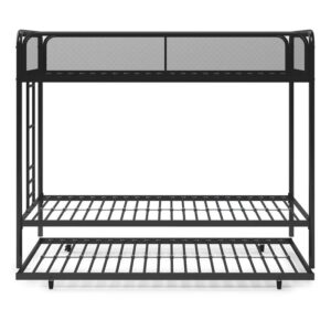 DHP Triple Metal Bunk Bed Frame, Black, Twin