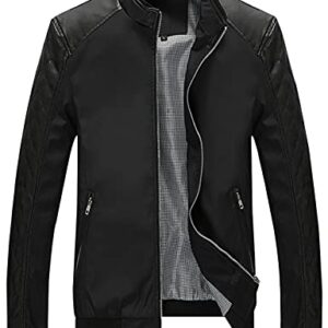 Springrain Men's Lightweight Bomber Jacket Zip Up Windbreaker Softshell Outdoor Jacket Coat (Large, Black)