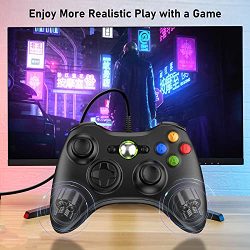 Etpark X-Box 360 Controller Wired, Gamepad Controller with Wired USB for Microsoft X-Box 360 & Slim Console and PC Windows XP/7/8/10, with Upgraded Joystick, Black