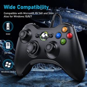 Etpark X-Box 360 Controller Wired, Gamepad Controller with Wired USB for Microsoft X-Box 360 & Slim Console and PC Windows XP/7/8/10, with Upgraded Joystick, Black