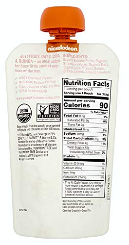 Pumpkin Tree Organics Super Oats & Seeds, Banana & Strawberry, 4 Ounce (Pack of 10)