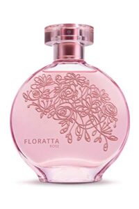 o boticário floratta rose eau de toilette, long-lasting floral rose fragrance perfume for women, 2.5 ounce