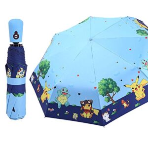rosavida kids folding umbrella- automatic open- cartoon- uv protection- travel umbrella compact windproof for girls boys women ＃1