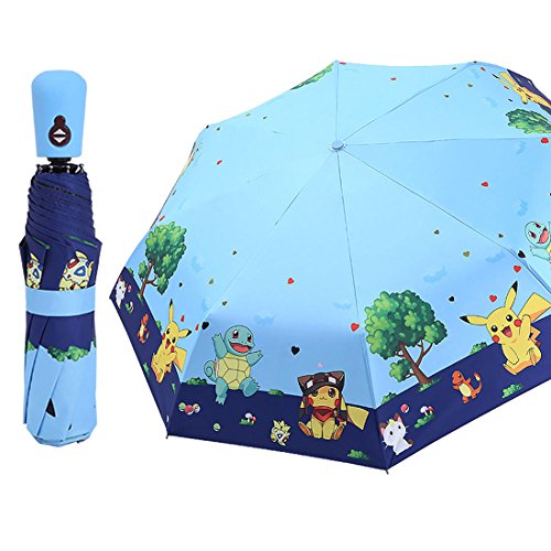 Rosavida Kids Folding Umbrella- Automatic Open- Cartoon- UV Protection- Travel Umbrella Compact Windproof for Girls Boys Women ＃1