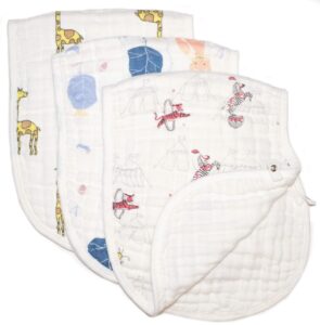 babykinique - pack of 3 baby burp cloths muslin towels for burping newborn boy or girl, large thick and soft absorbent comfy cotton bibs/spit up rags (size 21x10” inch,53 x 24cm) ideal gift item