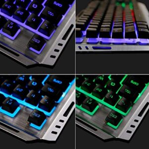 ANZERWIN Keyboard and Mouse Combo Wired Backlit Keyboard,Colorful Mouse Keyboard Set,Lighted Gaming Keyboad,USB Gamer Keyboard Combo,Rainbow LED Keyboard Metal Panel,for Prime Xbox One PS4 PS5 Games
