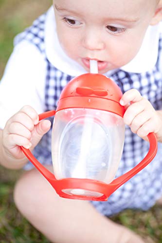 Lollaland Weighted Straw Sippy Cup for Baby: Lollacup - MADE IN THE USA - Transition Kids, Infant & Toddler Sippy Cup (6 months - 9 months) | Shark Tank Products | Lollacup (Bold Red)