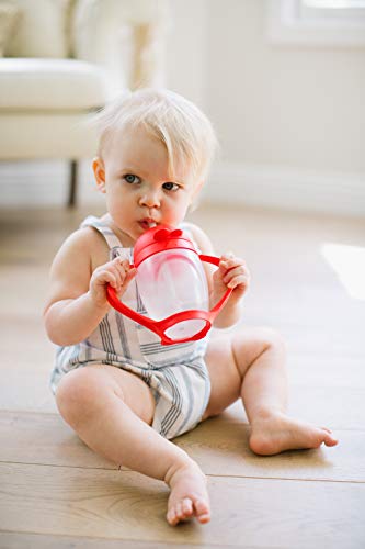 Lollaland Weighted Straw Sippy Cup for Baby: Lollacup - MADE IN THE USA - Transition Kids, Infant & Toddler Sippy Cup (6 months - 9 months) | Shark Tank Products | Lollacup (Bold Red)