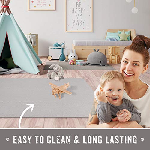 Leather Splat Mat - Waterproof Baby High Chair Floor Mat | High Chair Mat | Splat Mat for Under High Chair | Baby Food Mat | Splash and Spill Mat | Under Highchair Mat (Grey, Square)