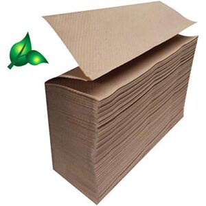 recycled unbleached eco paper towels, 1000 z multifold brown organic 100% post consumer waste