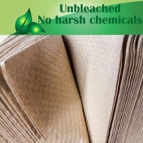 Recycled Unbleached Eco Paper Towels, 1000 Z Multifold Brown Organic 100% Post Consumer Waste