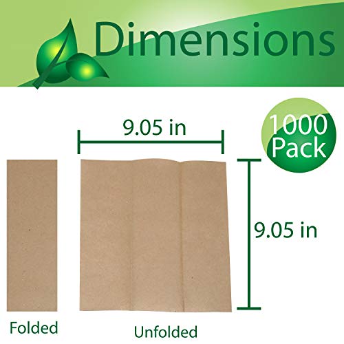Recycled Unbleached Eco Paper Towels, 1000 Z Multifold Brown Organic 100% Post Consumer Waste