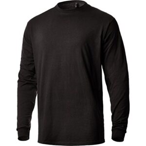 tultex unisex heavyweight long sleeve t-shirt, 100% cotton, black, medium