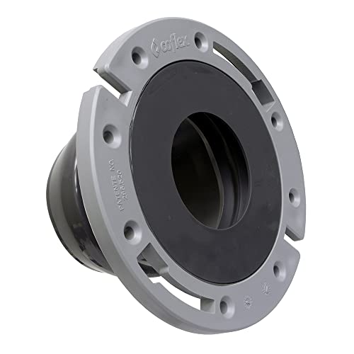 FlexOn Toilet Flange for 4" PVC, ABS, Cast Iron or Lead Pipes-Includes Spacer System to Correct Flange Elevation from 3/8"-1 1/8"