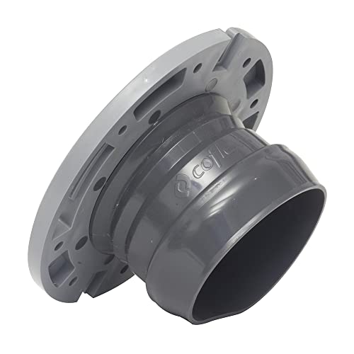 FlexOn Toilet Flange for 4" PVC, ABS, Cast Iron or Lead Pipes-Includes Spacer System to Correct Flange Elevation from 3/8"-1 1/8"