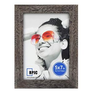 RPJC 5x7 Picture Frames Made of Solid Wood High Definition Glass for Table Top Display and Wall Mounting Photo Frame