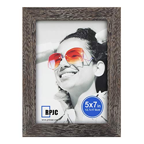 RPJC 5x7 Picture Frames Made of Solid Wood High Definition Glass for Table Top Display and Wall Mounting Photo Frame