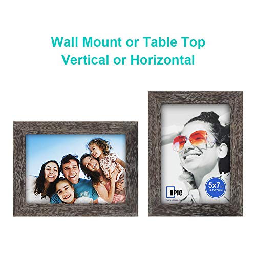 RPJC 5x7 Picture Frames Made of Solid Wood High Definition Glass for Table Top Display and Wall Mounting Photo Frame