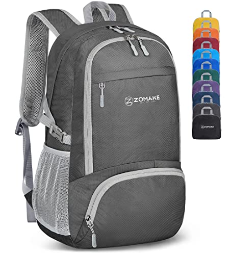 ZOMAKE Lightweight Packable Backpack 30L - Foldable Hiking Backpacks Water Resistant Compact Folding Daypack for Travel(Dimgray)