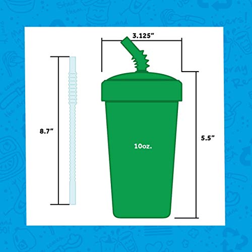 Re Play 10 Oz. Made In USA Straw Cups with Reversible Bendy Straw - Made from Heavyweight Recycled Milk Jugs- BPA Free- Dishwasher & Microwave Safe - Princess - Pack of 3