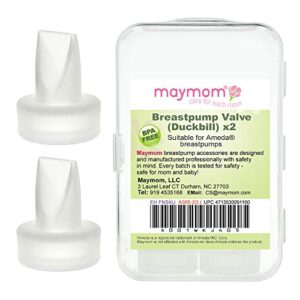 maymom pump valve compatible with ameda mya joy, purely yours pumps; 2 count duckbills to replace ameda pump valves; retail packaging factory sealed