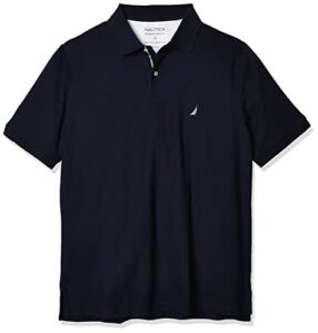 nautica men's classic fit short sleeve solid performance deck polo shirt, navy, 3xlt tall