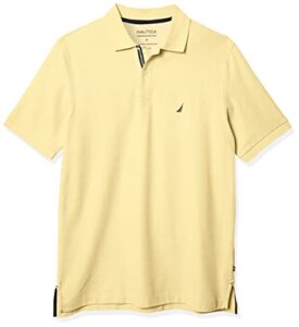 nautica men's classic fit short sleeve solid performance deck polo shirt, corn, 2xlt tall