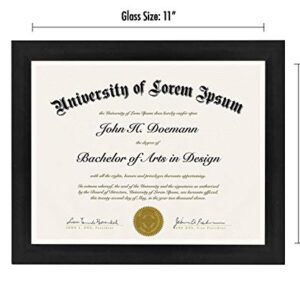 Americanflat 8.5x11 Picture Frame in Black - Set of 2 - Use as Diploma Frame or Certificate Frame with Shatter Resistant Glass - Hanging Hardware and Easel Included for Wall and Tabletop Display
