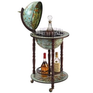 Design Toscano Sixteenth Century Cielo Replica Globe Bar Liquor Cabinet, 18 Inches Wide, 18 Inches Deep, 36 Inches High, Blue Finish