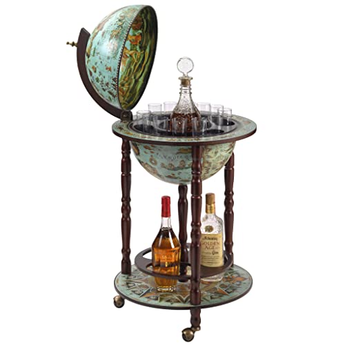 Design Toscano Sixteenth Century Cielo Replica Globe Bar Liquor Cabinet, 18 Inches Wide, 18 Inches Deep, 36 Inches High, Blue Finish