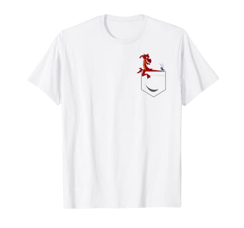 Disney Mulan Mushu Left Chest Pocket Graphic T-Shirt T-Shirt