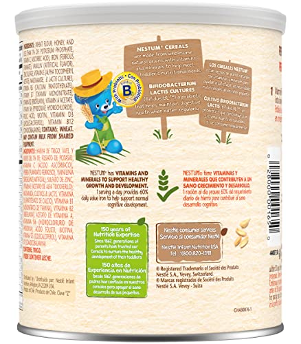 Nestle Nestum Infant Cereal, Wheat & Honey, Made for 12 Months & Up, 10.6 Ounce Canister (Pack of 4)