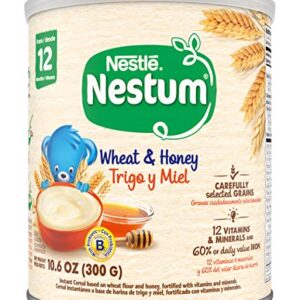 Nestle Nestum Infant Cereal, Wheat & Honey, Made for 12 Months & Up, 10.6 Ounce Canister (Pack of 4)